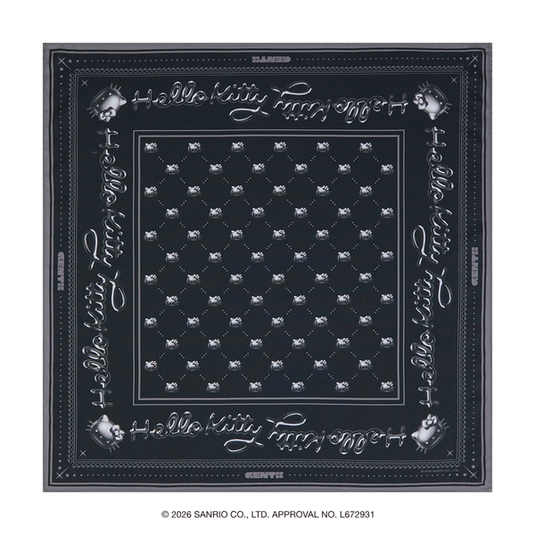 [Metal City] Hello Kitty Graphic Bandana_Chrome 01/ Black