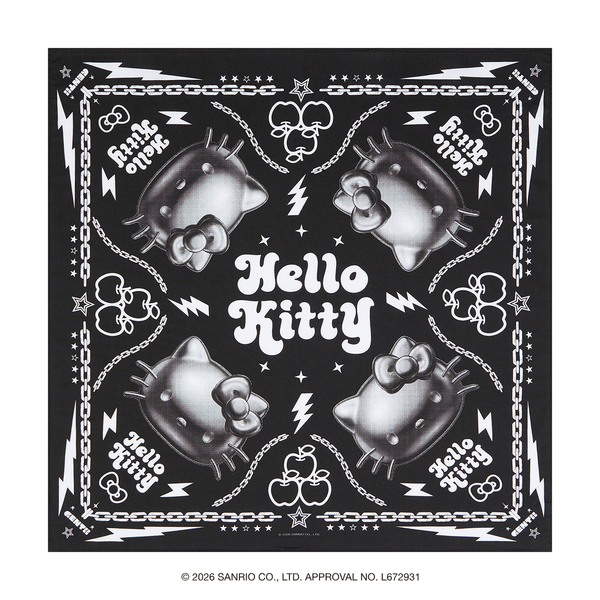 [Metal City] Hello Kitty Graphic Bandana_Halftone 02/ Black