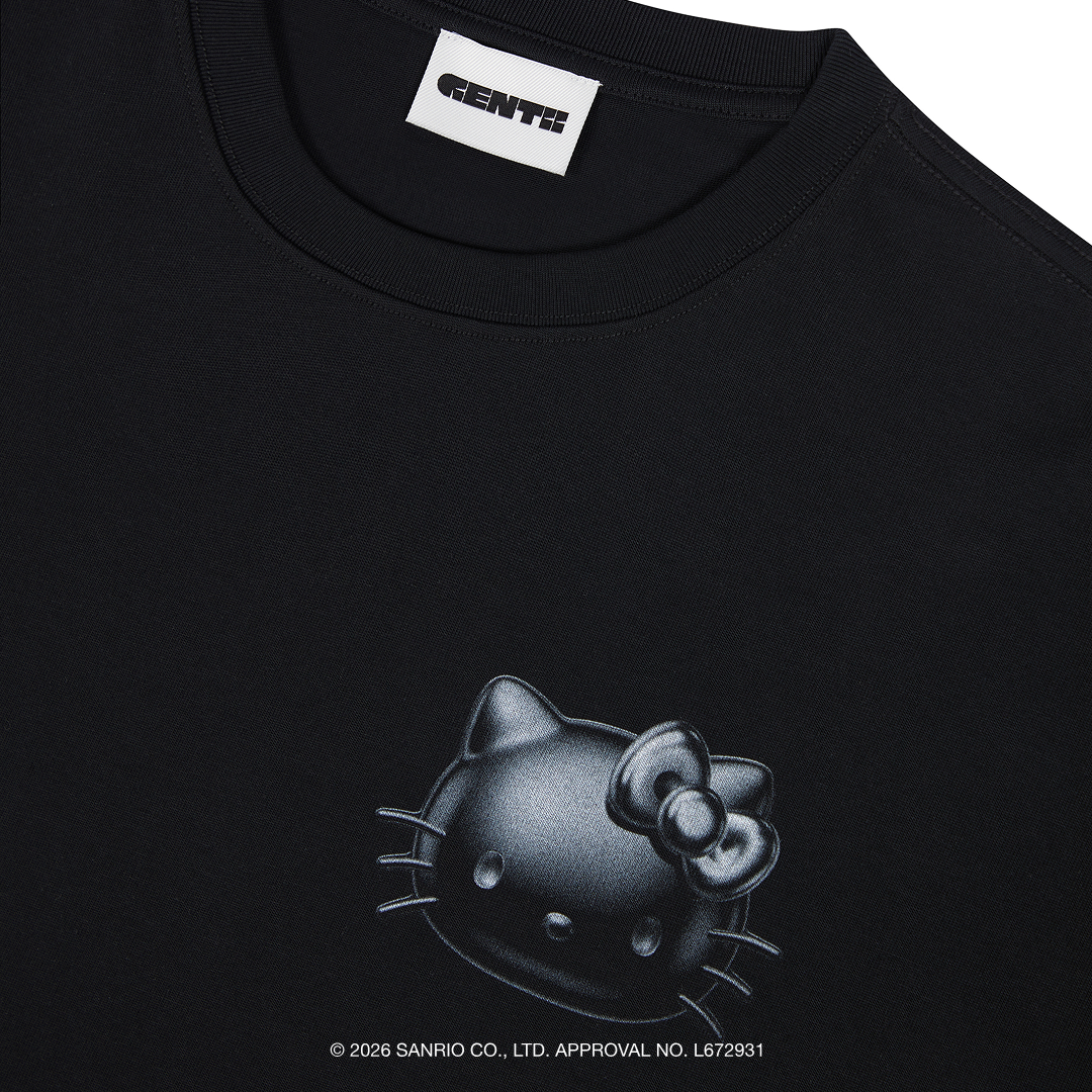 [Metal City] Hello Kitty T-Shirt_Chrome 01/ Black