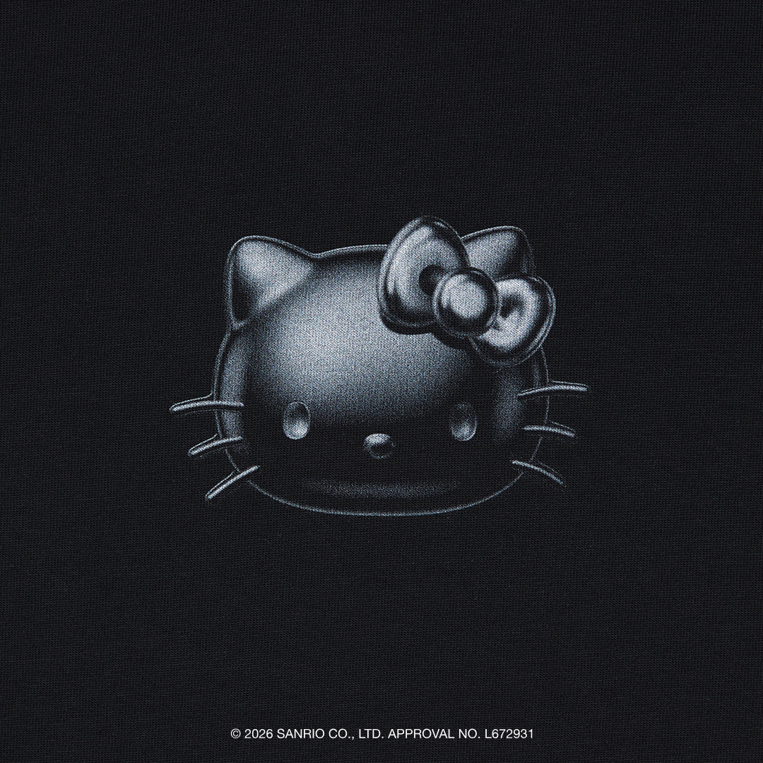 [Metal City] Hello Kitty T-Shirt_Chrome 01/ Black