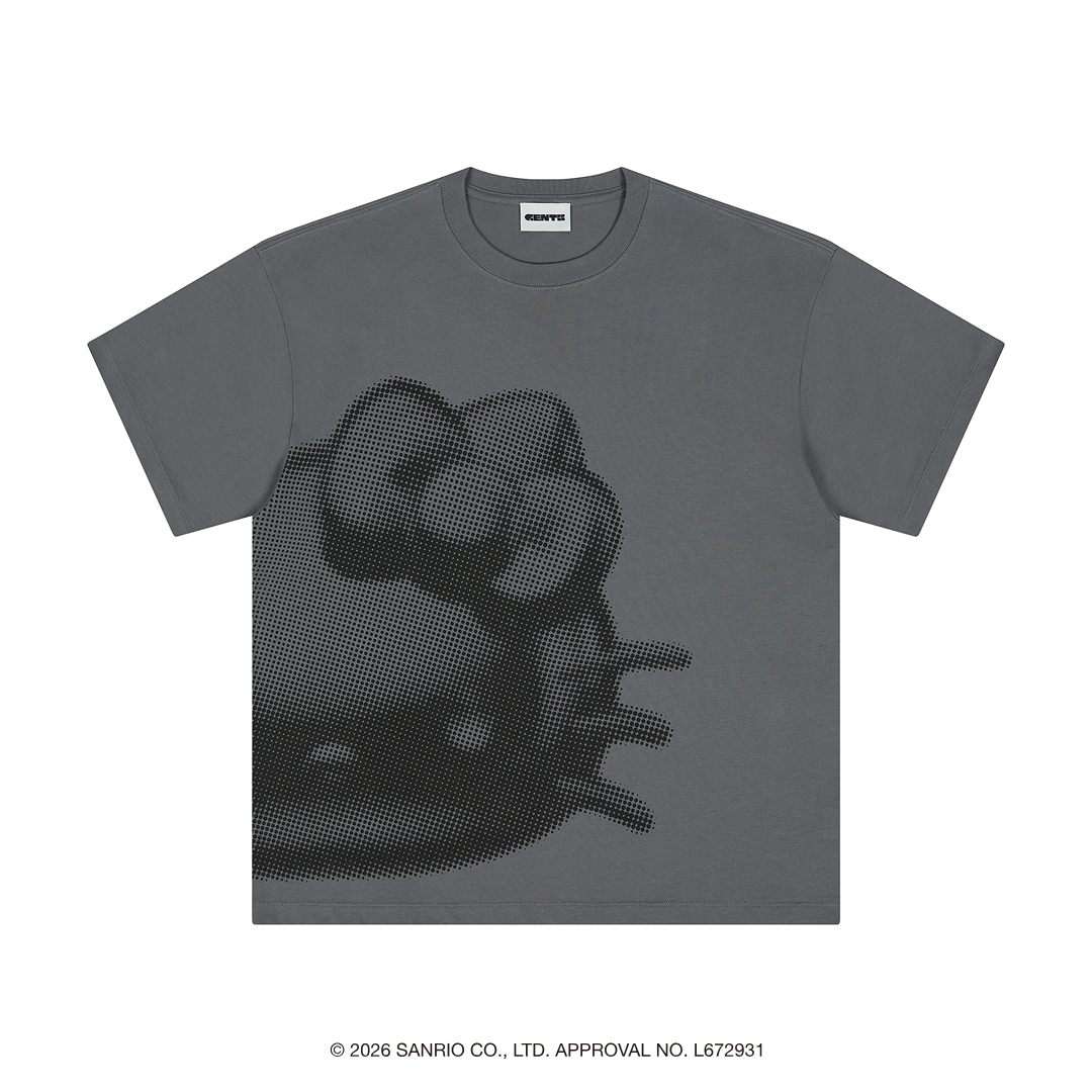 [Metal City] Hello Kitty T-Shirt_Halftone 03/ Charcoal