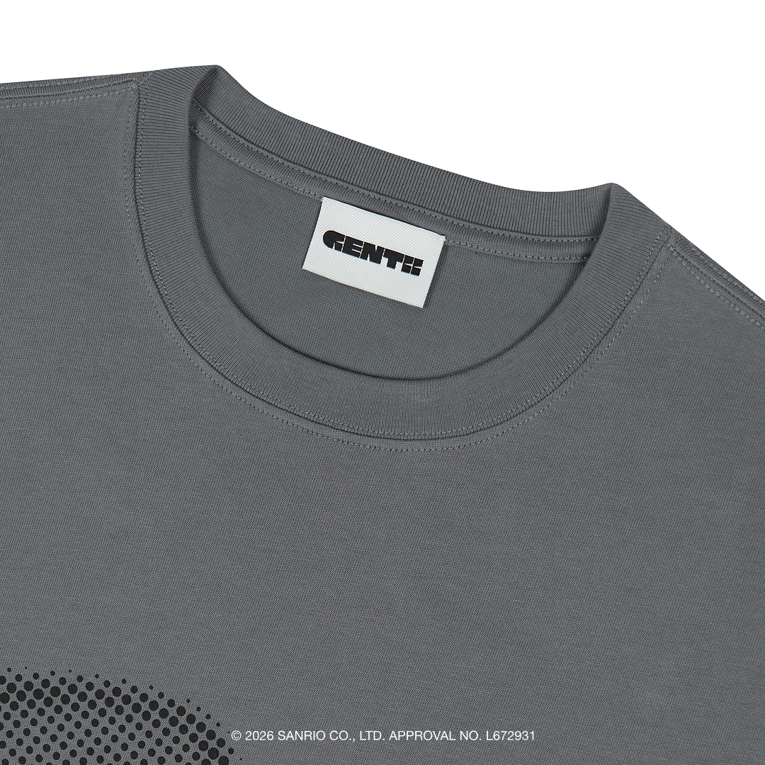 [Metal City] Hello Kitty T-Shirt_Halftone 03/ Charcoal