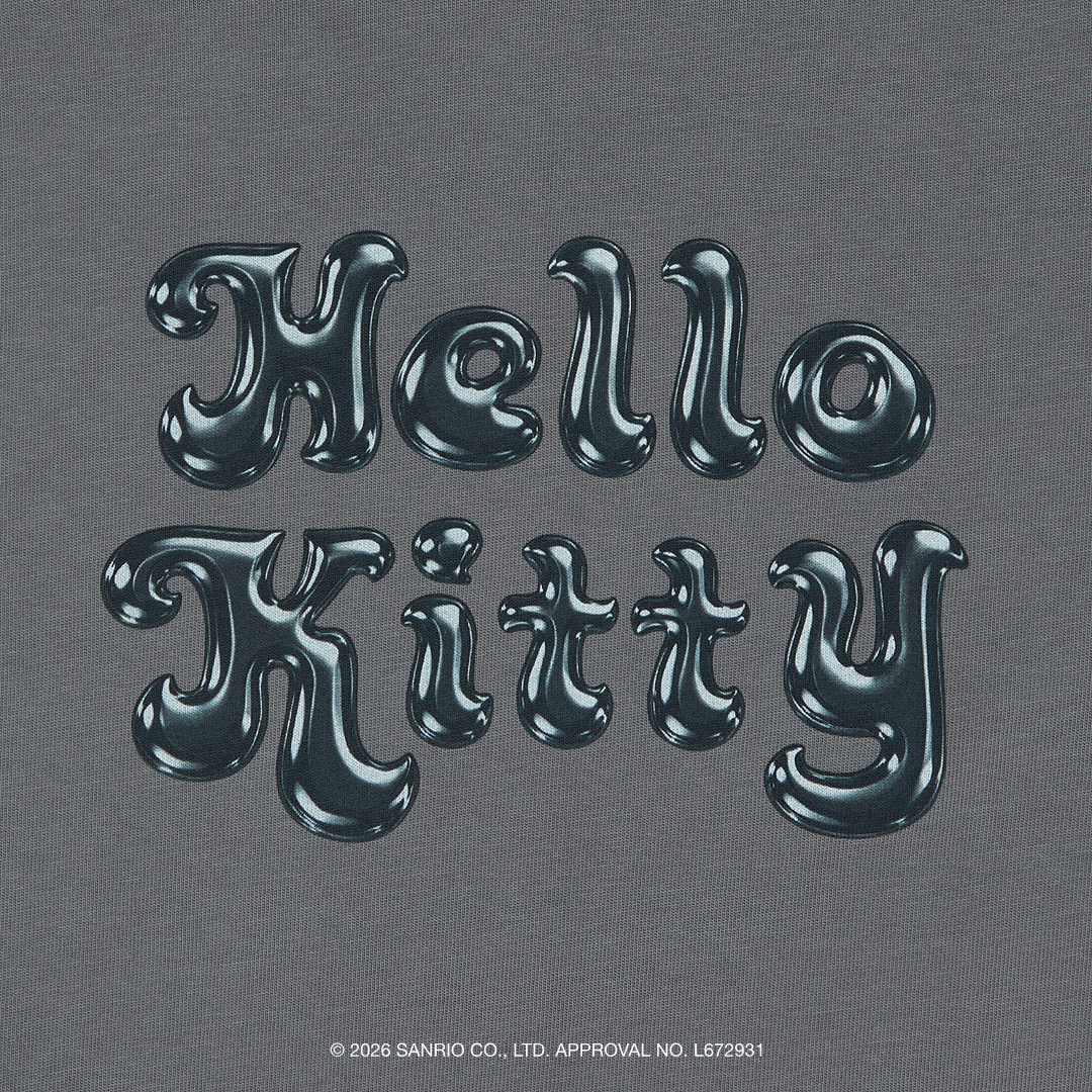 [Metal City] Hello Kitty T-Shirt_Halftone 03/ Charcoal